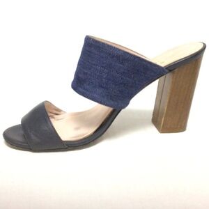 Kate Spade Leather Denim Navy Mules